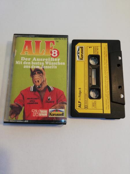 Alf Folge 8 Der Ausreißer/Mit den besten Wünschen aus dem Jenseits Schwarz mit Gelben Aufkleber 835762-4 Karussell(Innencover beschrieben)